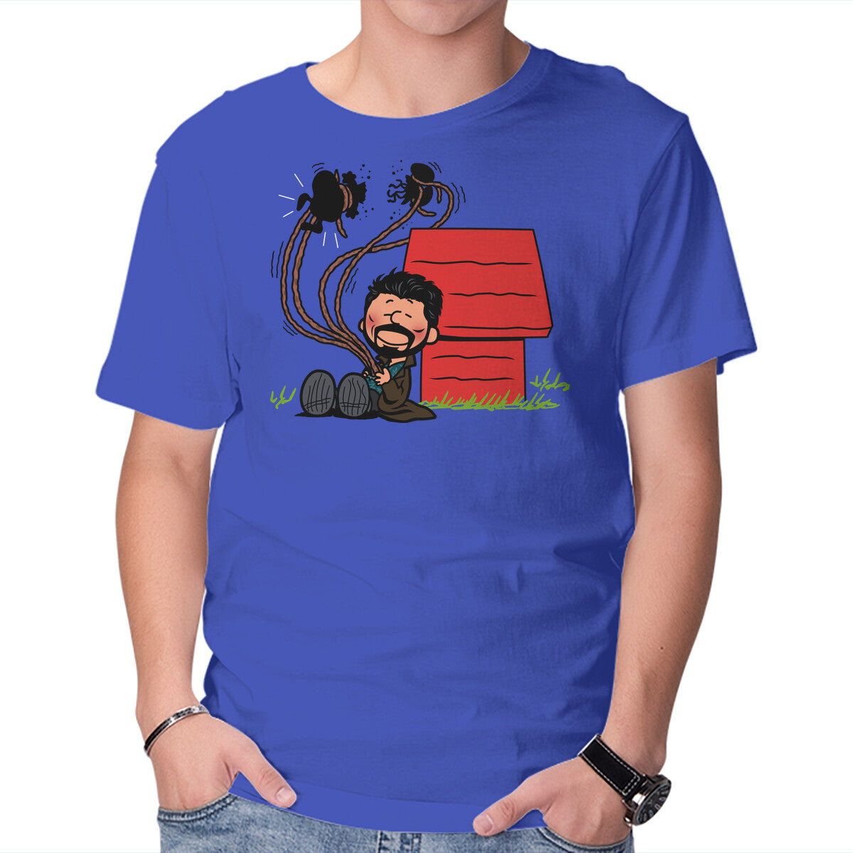 Butchered Graphic T-Shirt in royal blue, product display