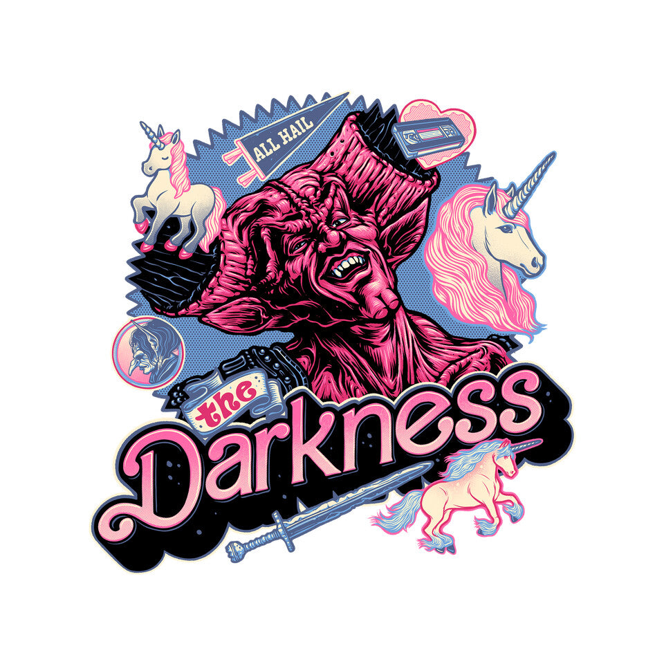 All Hail The Darkness – Fantasy Graphic T-Shirt design artwork for white graphic T-shirt