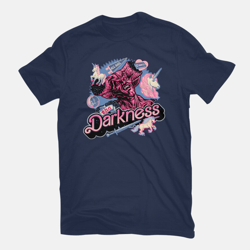 All Hail The Darkness – Fantasy Graphic T-Shirt in navy, flat-lay product view
