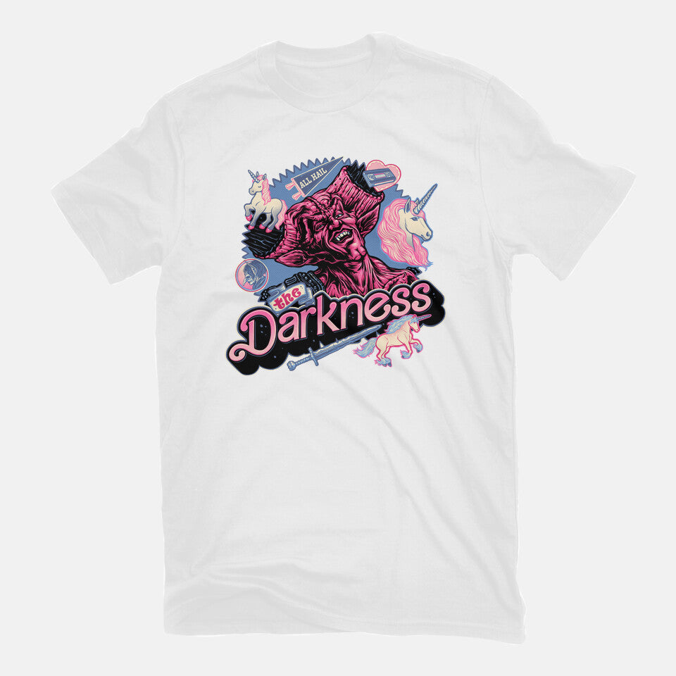 All Hail The Darkness – Fantasy Graphic T-Shirt in white, flat-lay product view