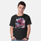 Model wearing black All Hail The Darkness – Fantasy Graphic T-Shirt