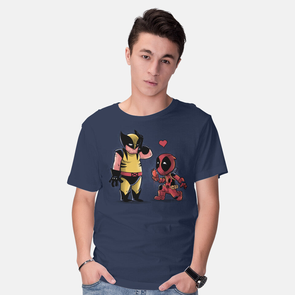 Model wearing navy My Heart Is Yours – Movie Graphic T-Shirt