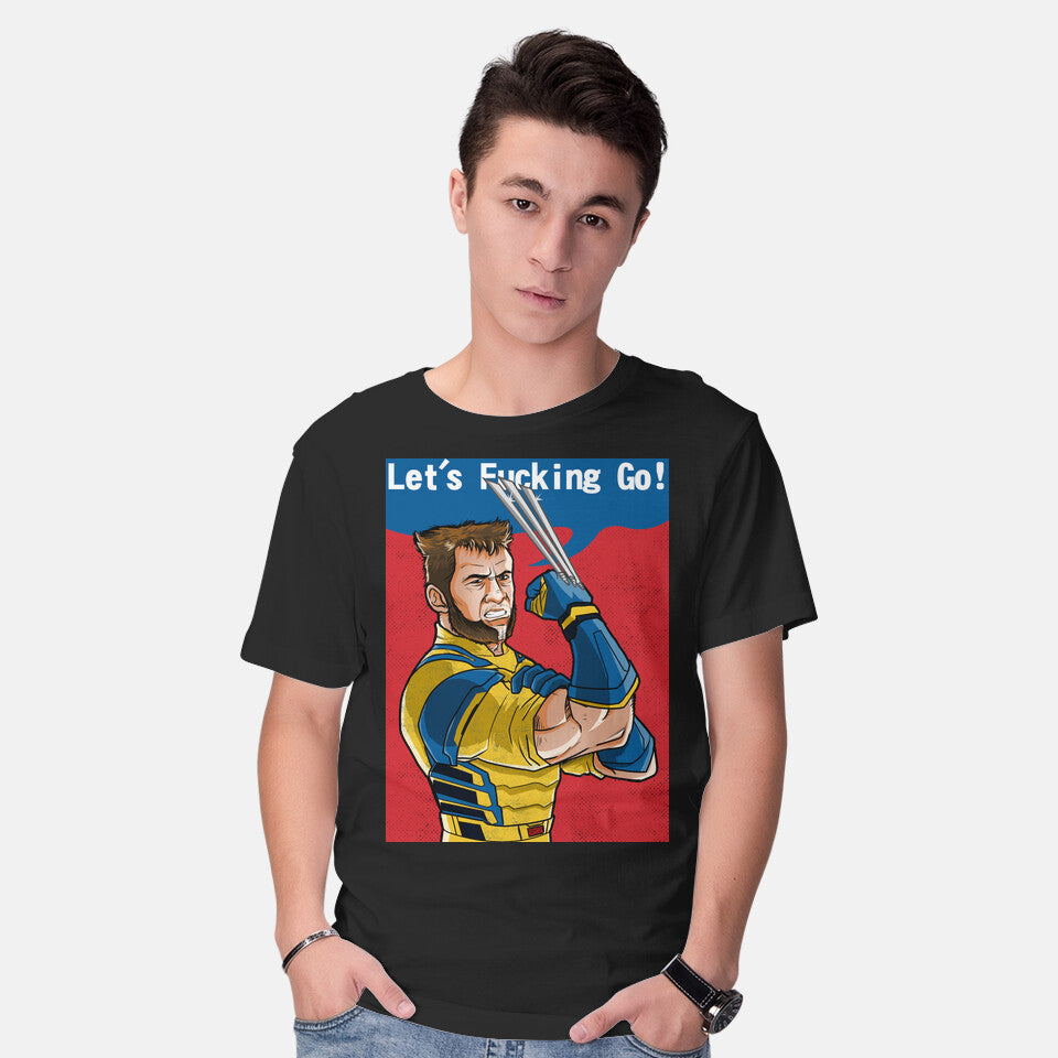 Model wearing black Since I'm Back – Movie Graphic T-Shirt