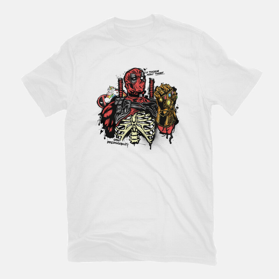 Great Irresponsibility – Movie Graphic T-Shirt in white, flat-lay product view