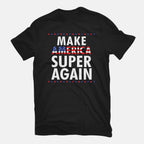Super Again Graphic T-Shirt in black, flat-lay product view