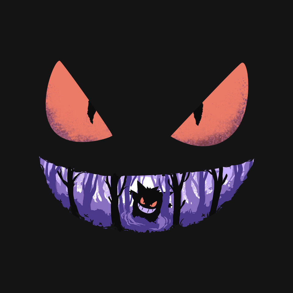 Ghost Smile – Anime Graphic T-Shirt design artwork for black graphic T-shirt