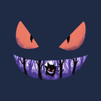 Ghost Smile – Anime Graphic T-Shirt design artwork for navy graphic T-shirt