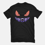 Ghost Smile – Anime Graphic T-Shirt in black, flat-lay product view