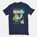 Mak-O's Cereal – Gaming Graphic T-Shirt in navy, flat-lay product view