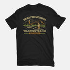 One Does Not Simply Hike – Fantasy Graphic T-Shirt in black, flat-lay product view