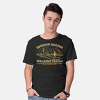 Model wearing black One Does Not Simply Hike – Fantasy Graphic T-Shirt