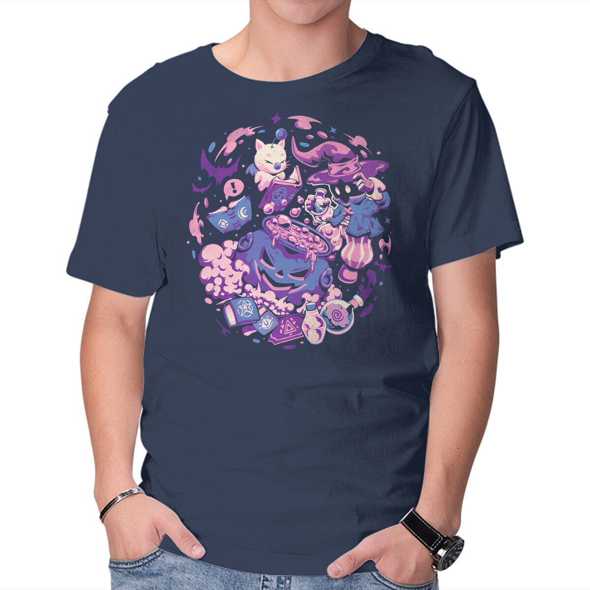 Mage Spell – Halloween Graphic T-Shirt in navy, product display