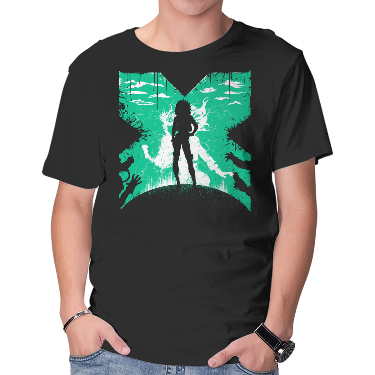 The Rogue – Sci-Fi Graphic T-Shirt in black, product display