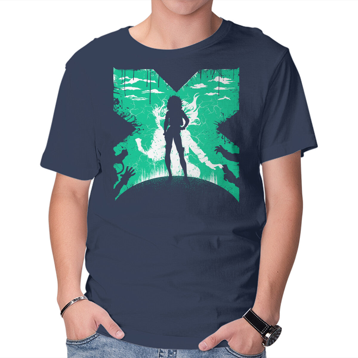 The Rogue – Sci-Fi Graphic T-Shirt in navy, product display