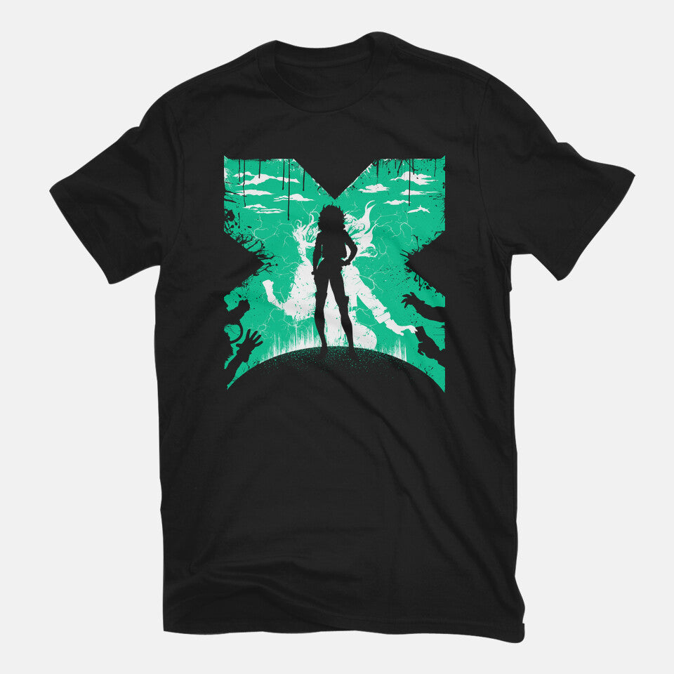 The Rogue – Sci-Fi Graphic T-Shirt in black, flat-lay product view