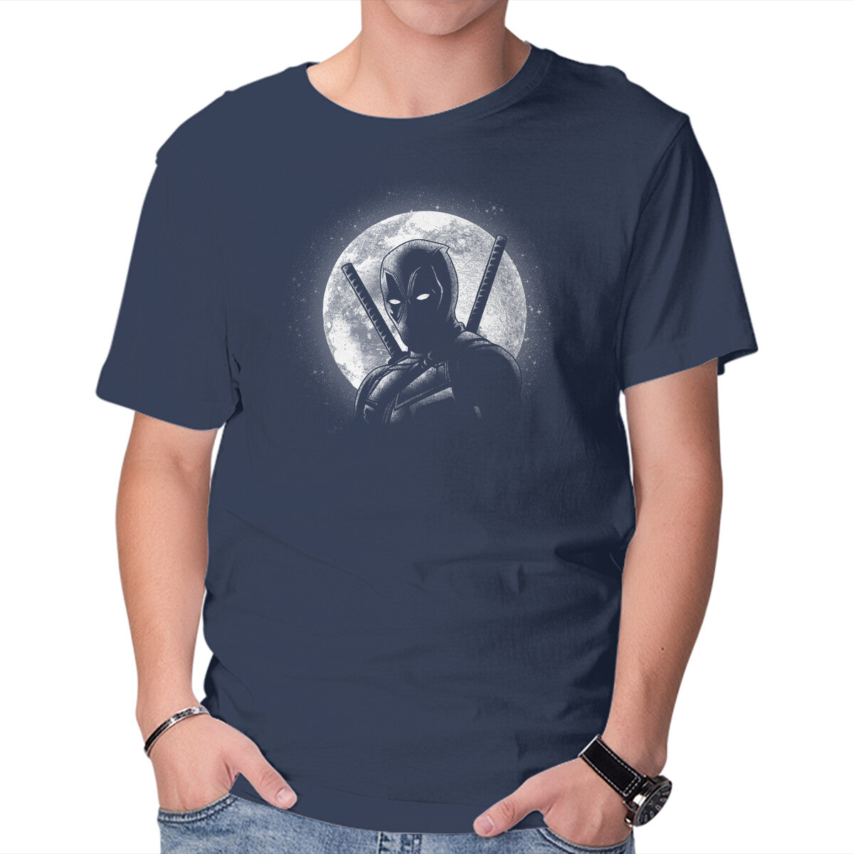 Moonlight Merc – Movie Graphic T-Shirt in navy, product display
