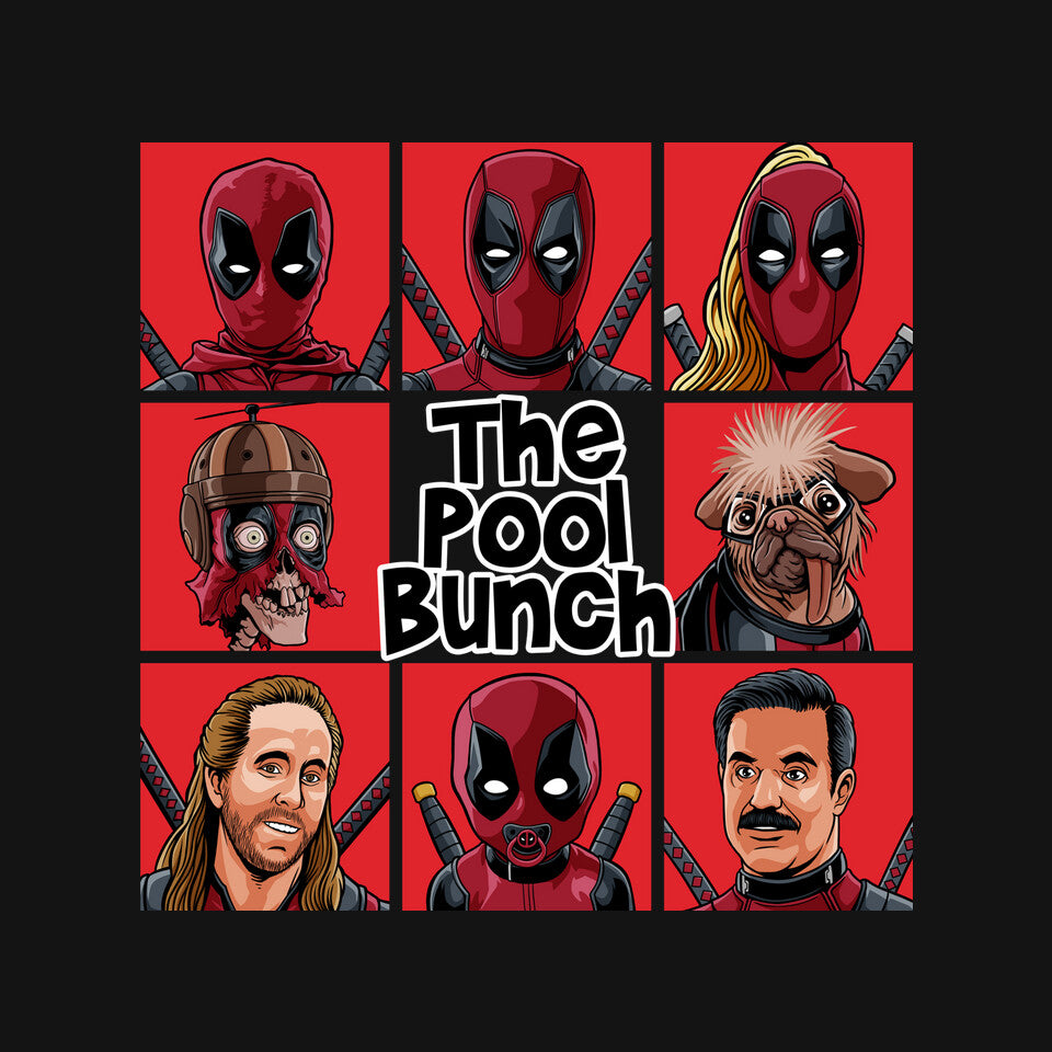 The Pool Bunch – Movie Graphic T-Shirt design artwork for black graphic T-shirt