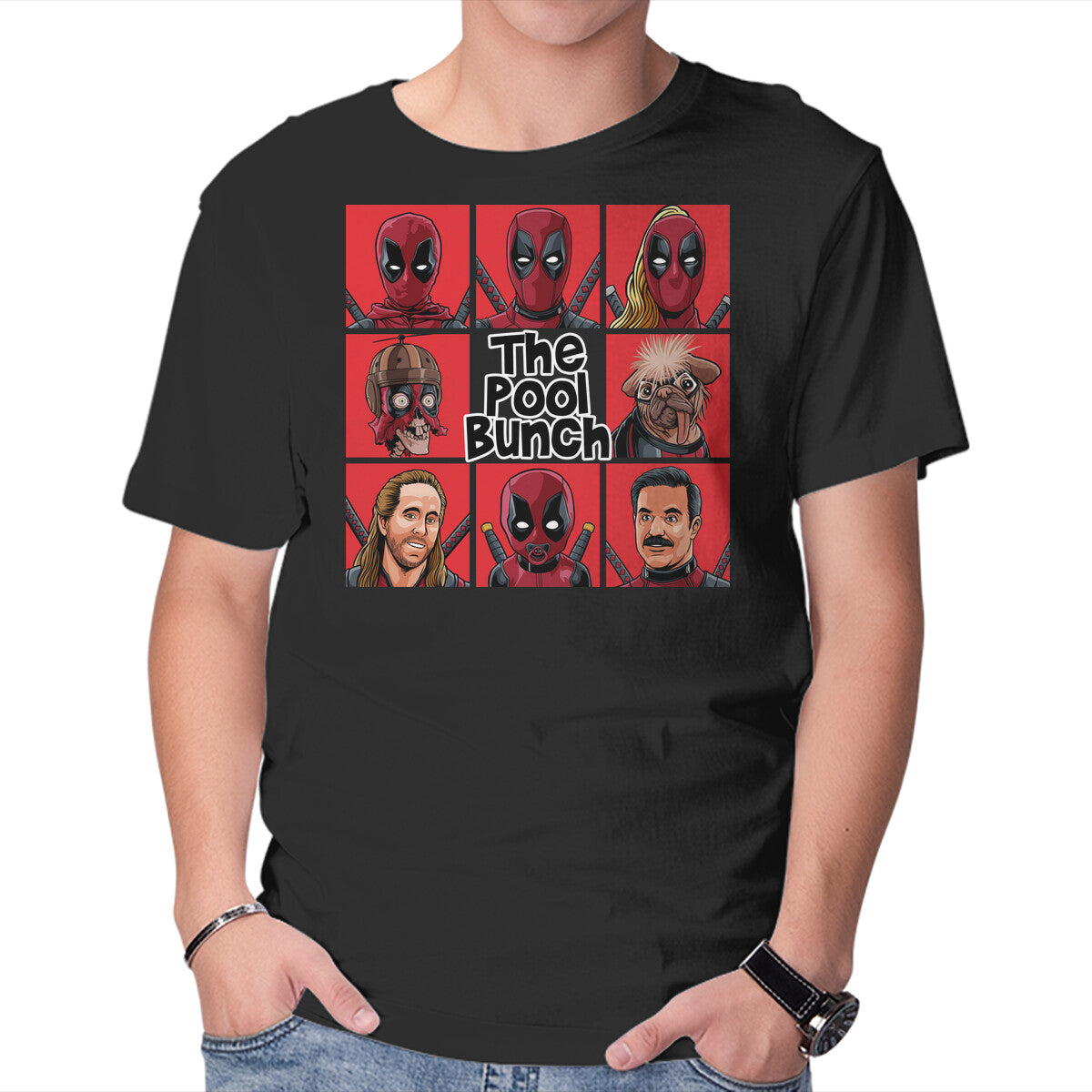 The Pool Bunch – Movie Graphic T-Shirt in black, product display
