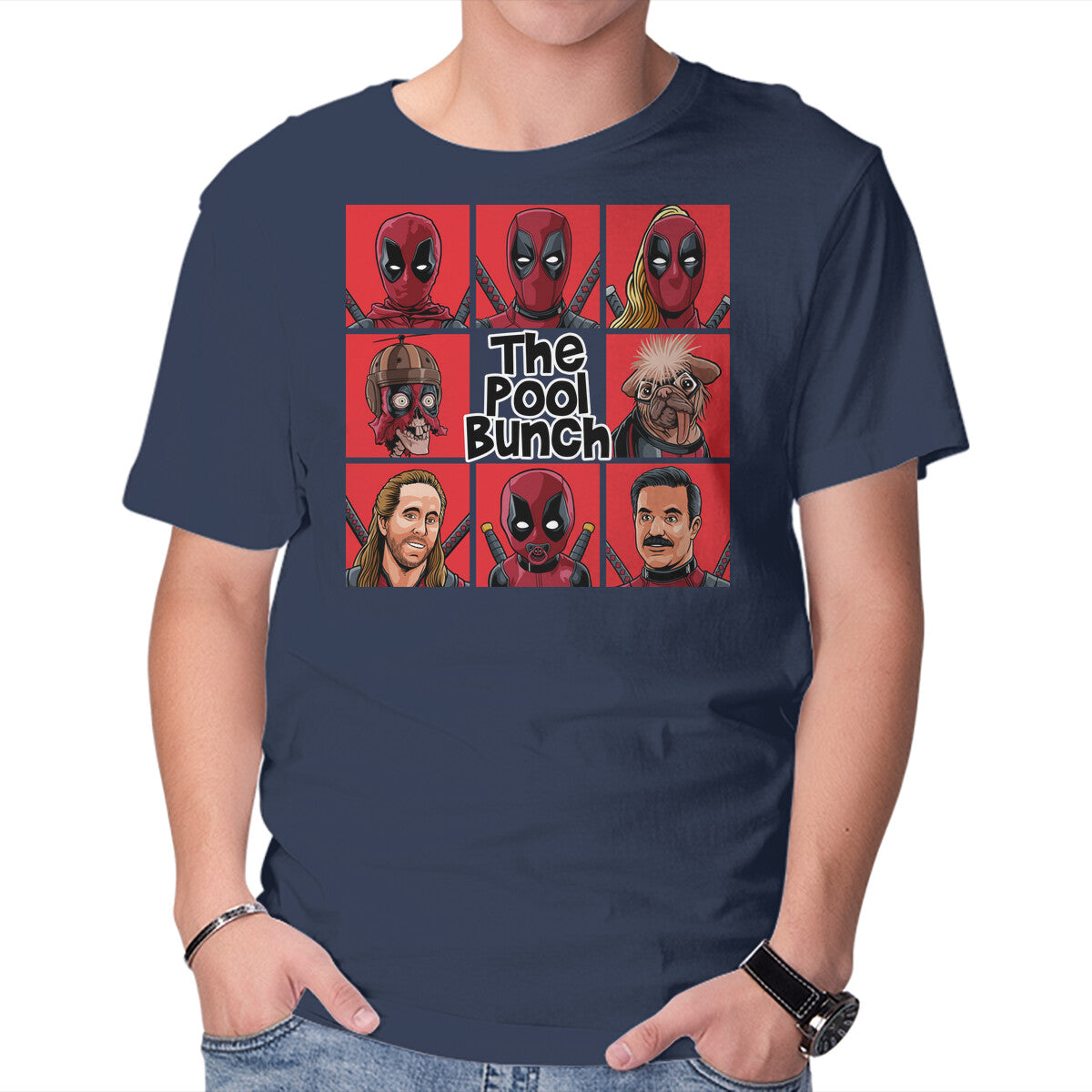 The Pool Bunch – Movie Graphic T-Shirt in navy, product display