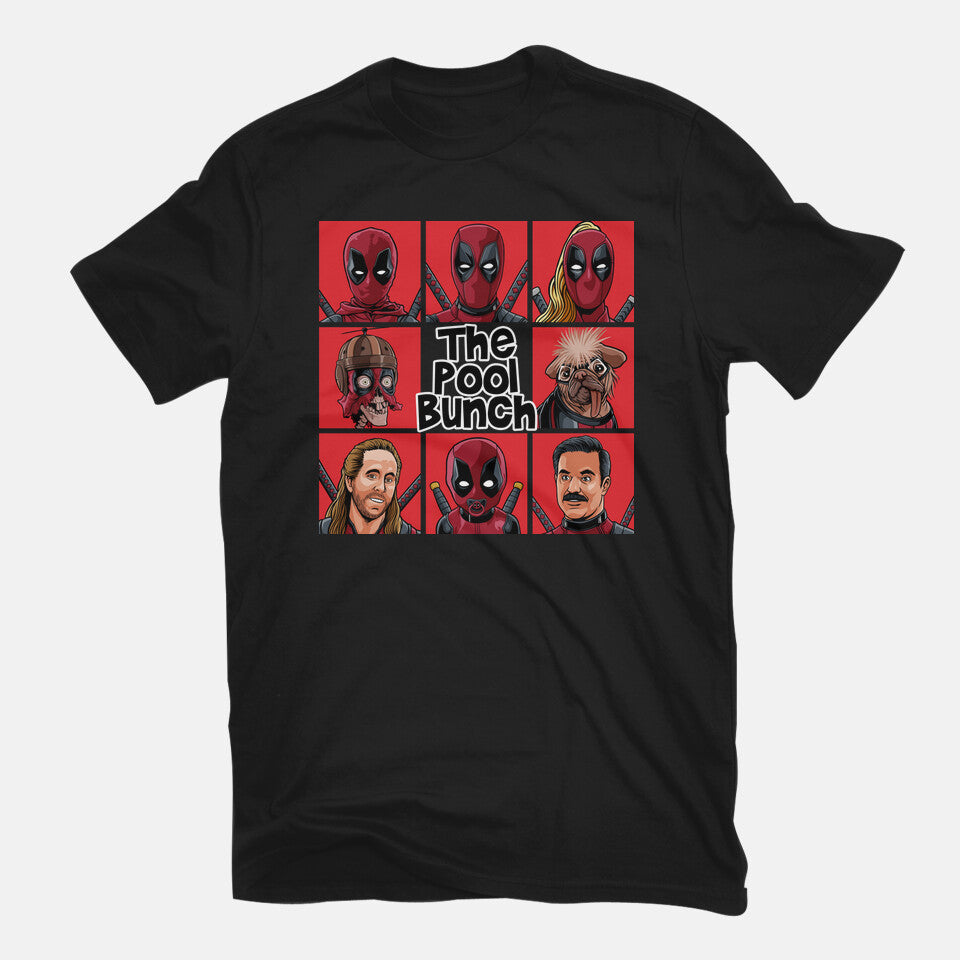 The Pool Bunch – Movie Graphic T-Shirt in black, flat-lay product view