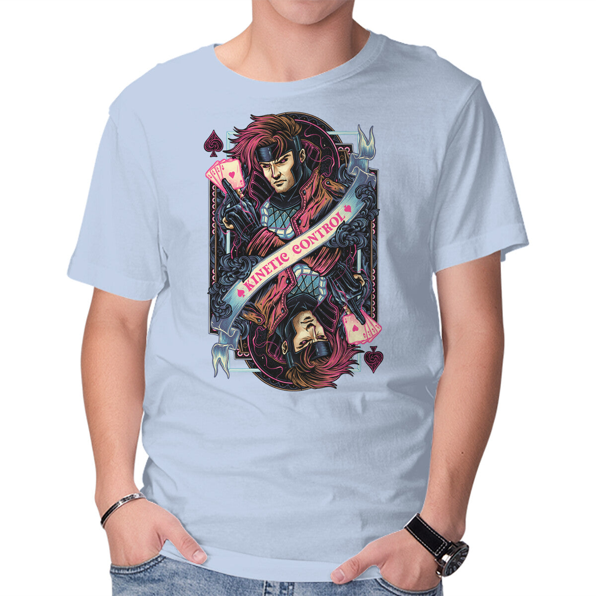 Kinetic Control Card – Sci-Fi Graphic T-Shirt in blue, product display
