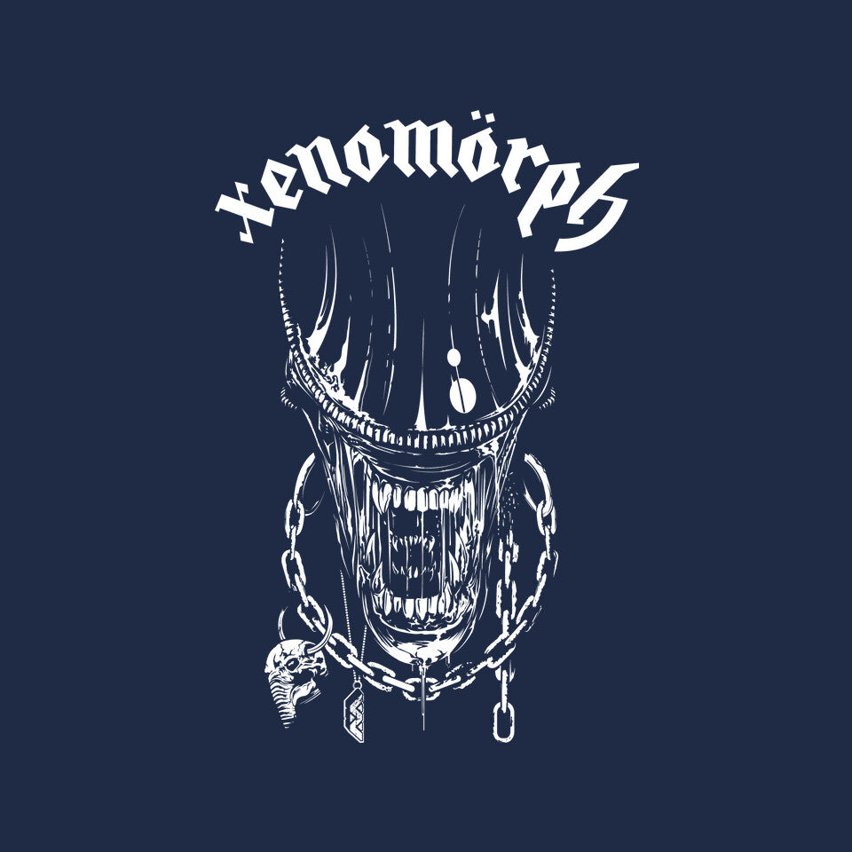 Xenomorph – Sci-Fi Graphic T-Shirt design artwork for navy graphic T-shirt