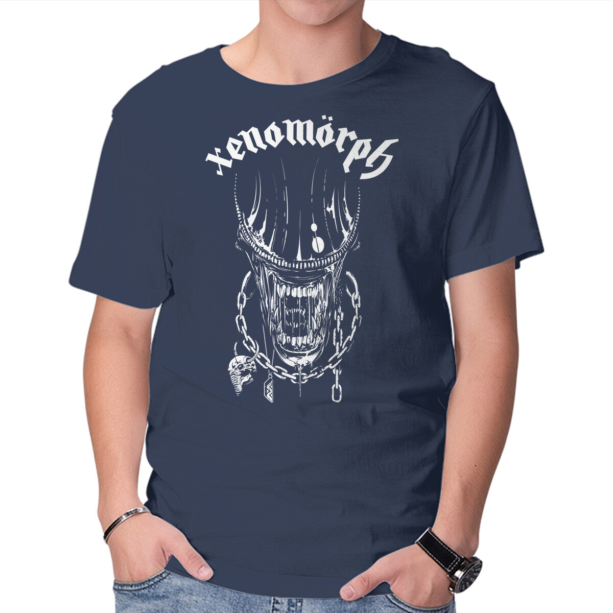 Xenomorph – Sci-Fi Graphic T-Shirt in navy, product display