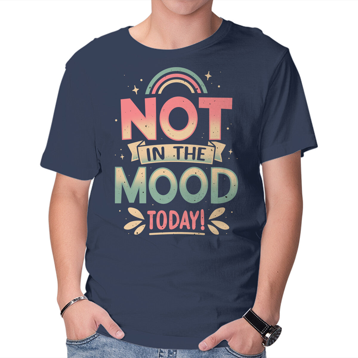 Not Today Nope – Funny Graphic T-Shirt in navy, product display