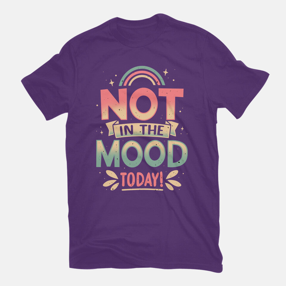 Not Today Nope – Funny Graphic T-Shirt in purple, flat-lay product view
