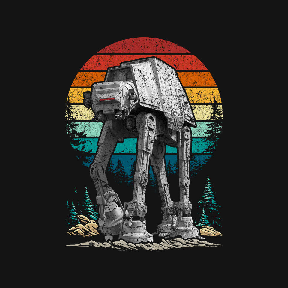 The Walker Vintage – Sci-Fi Graphic T-Shirt design artwork for black graphic T-shirt