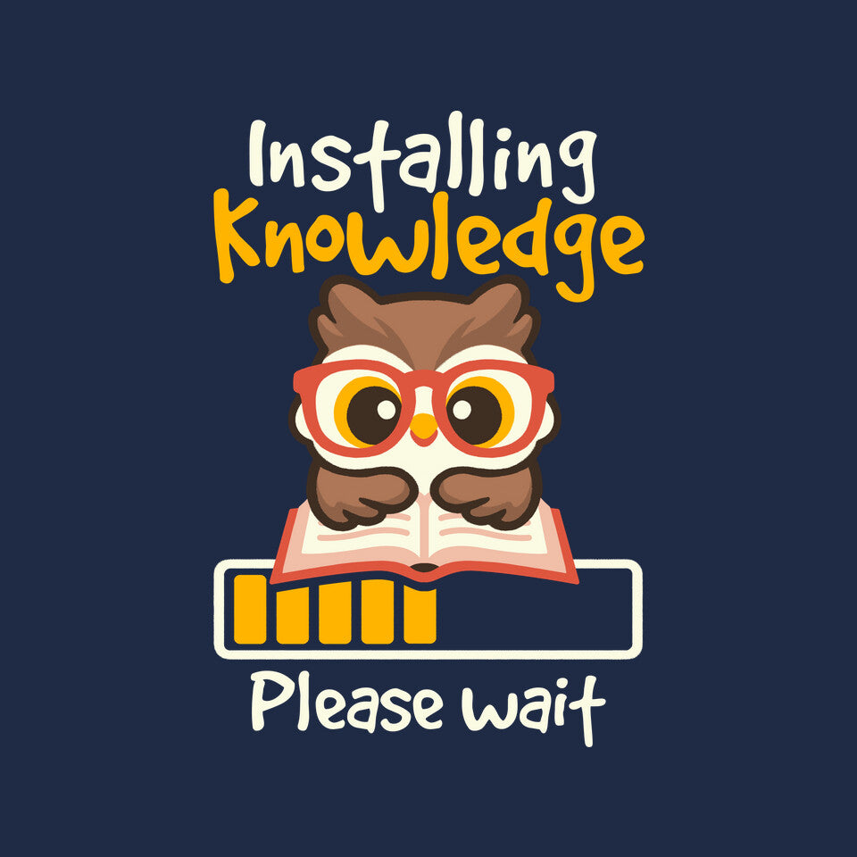 Installing Knowledge – Animal Graphic T-Shirt design artwork for navy graphic T-shirt