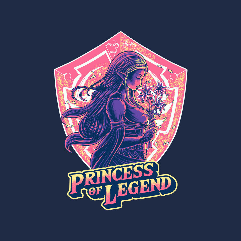 Princess Of Legend – Gaming Graphic T-Shirt design artwork for navy graphic T-shirt