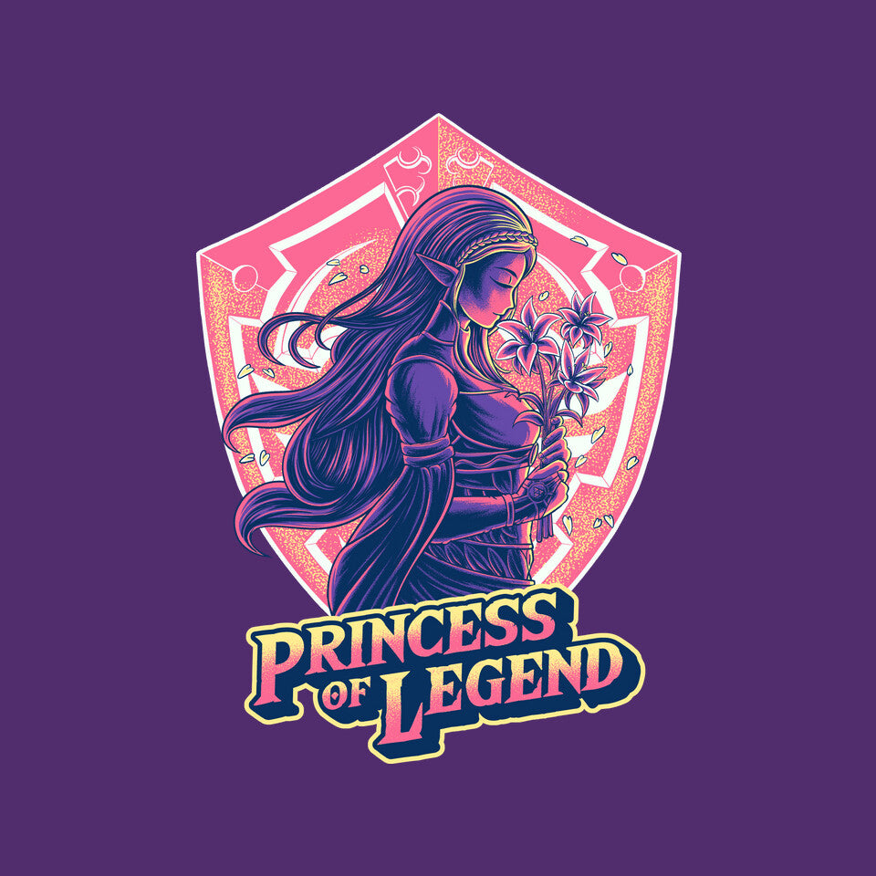Princess Of Legend – Gaming Graphic T-Shirt design artwork for purple graphic T-shirt