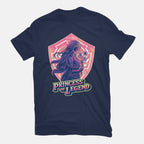 Princess Of Legend – Gaming Graphic T-Shirt in navy, flat-lay product view