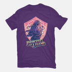 Princess Of Legend – Gaming Graphic T-Shirt in purple, flat-lay product view