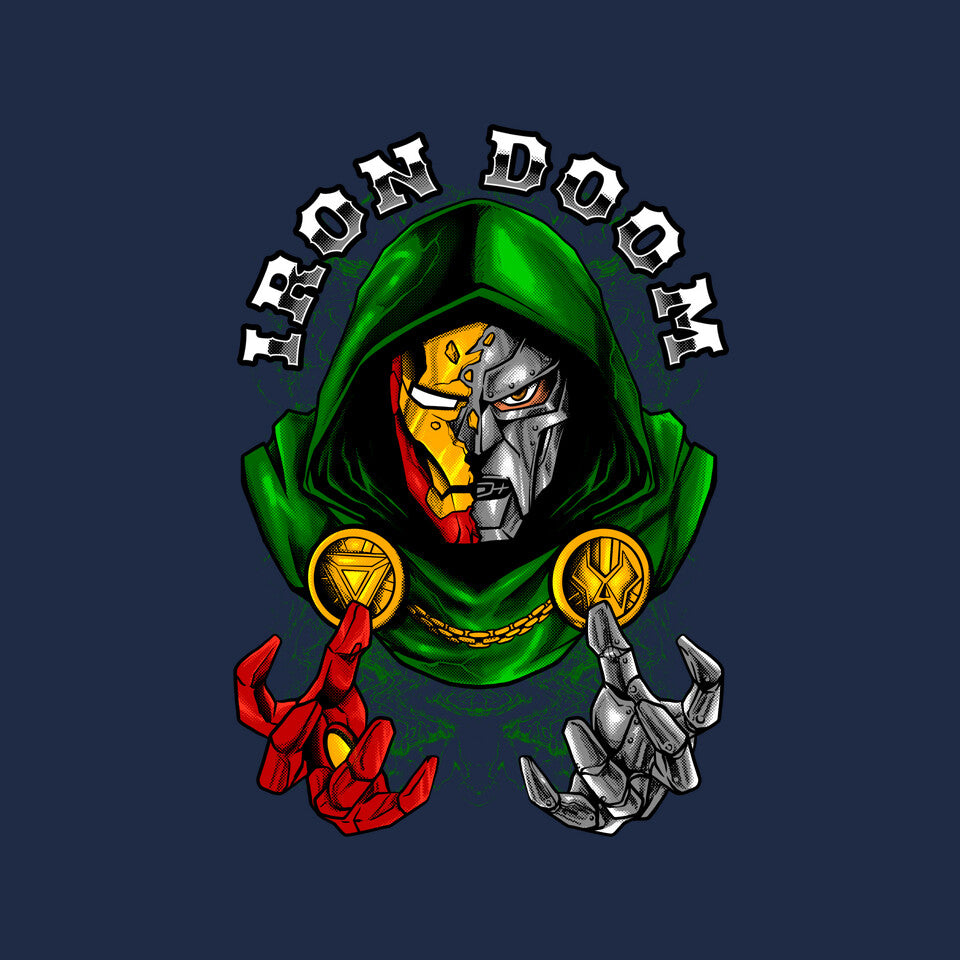 Iron Doom – Fantasy Graphic T-Shirt design artwork for navy graphic T-shirt