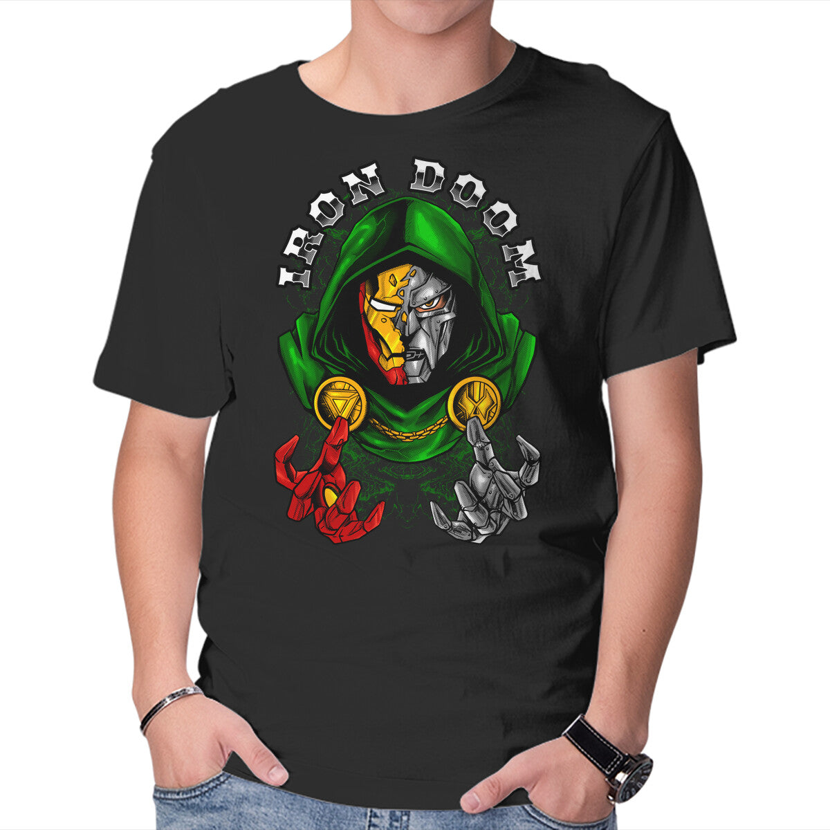 Iron Doom – Fantasy Graphic T-Shirt in black, product display
