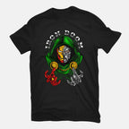 Iron Doom – Fantasy Graphic T-Shirt in black, flat-lay product view
