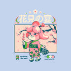 Crossing Hanami – Gaming Graphic T-Shirt design artwork for blue graphic T-shirt