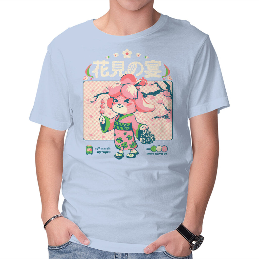 Crossing Hanami – Gaming Graphic T-Shirt in blue, product display