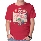 Crossing Hanami – Gaming Graphic T-Shirt in red, product display
