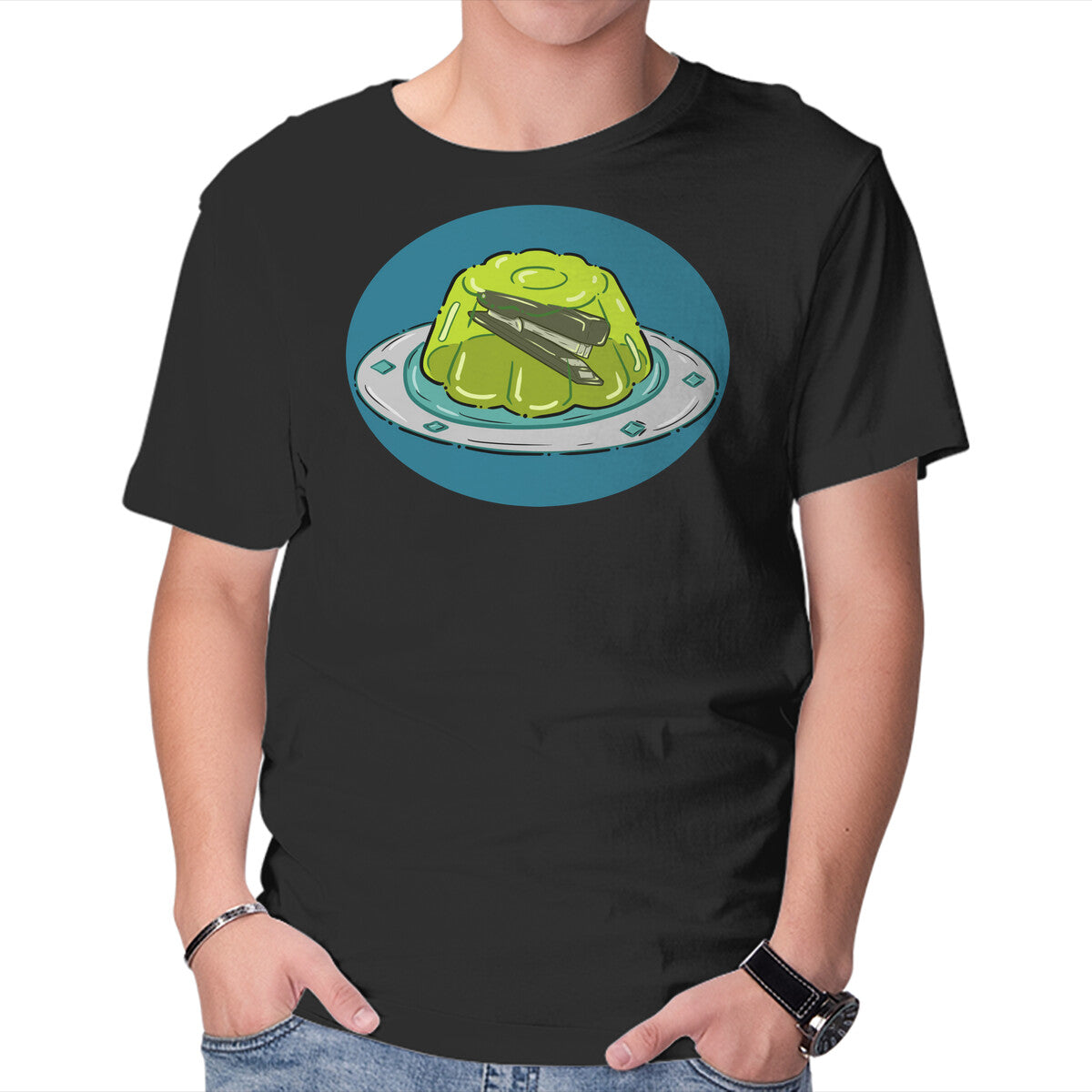 Jelly Prank – Funny Graphic T-Shirt in black, product display