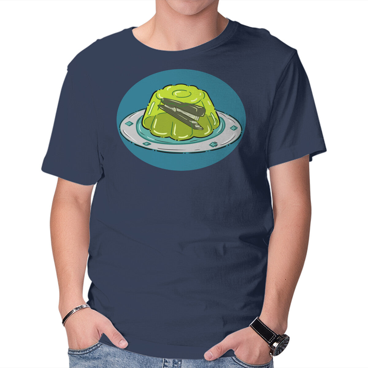 Jelly Prank – Funny Graphic T-Shirt in navy, product display