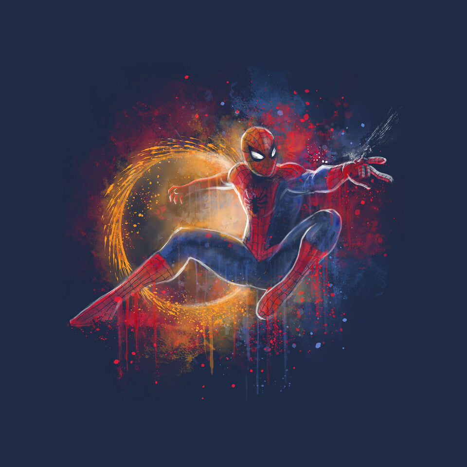 Painting The Spiderverse Graphic T-Shirt design artwork for navy graphic T-shirt