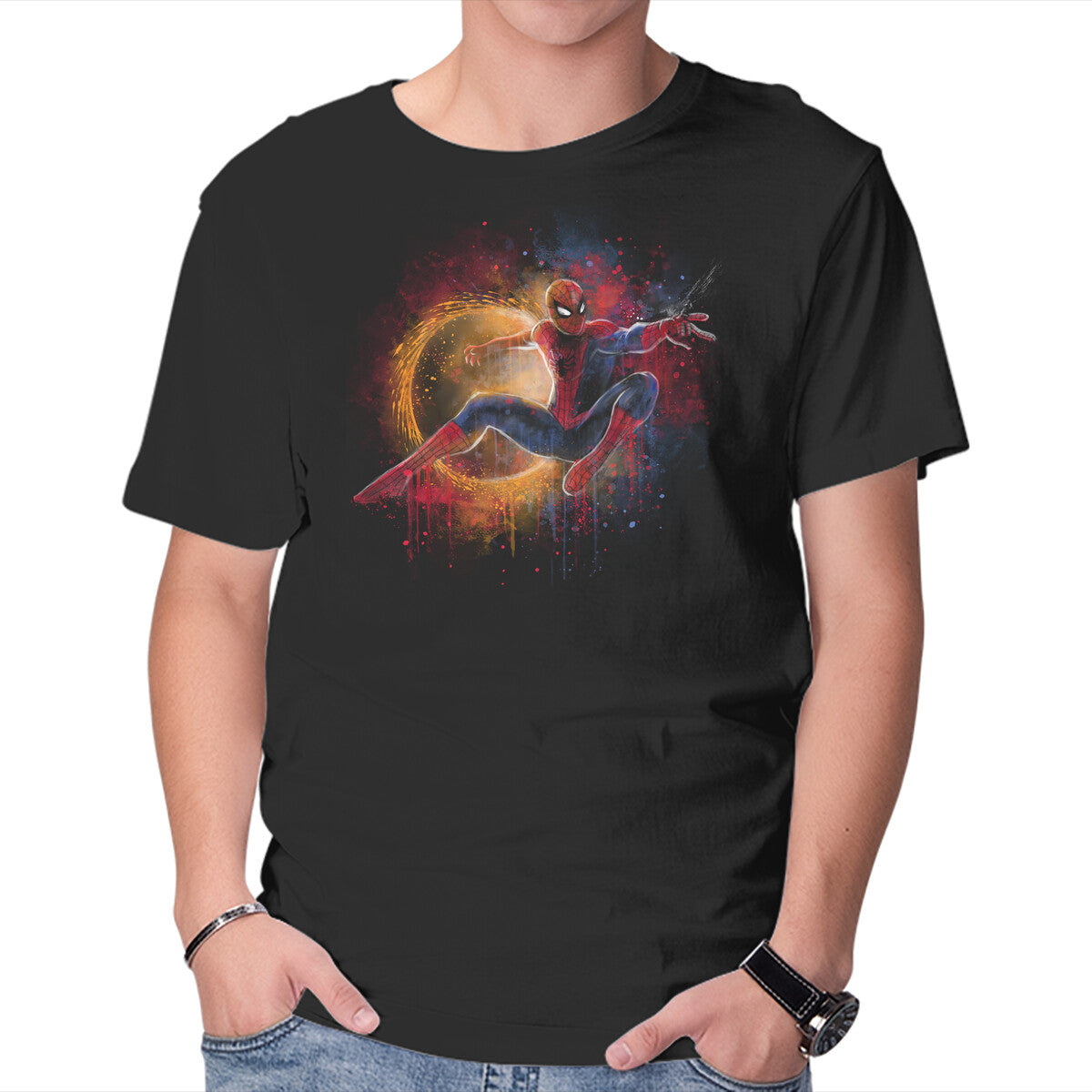 Painting The Spiderverse Graphic T-Shirt in black, product display