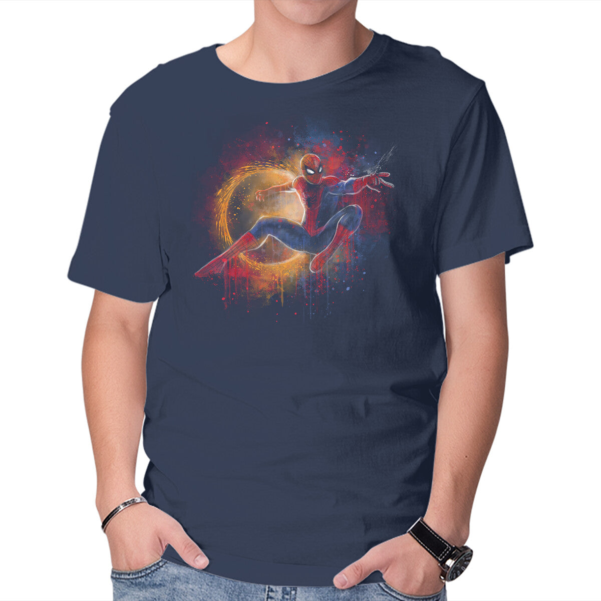 Painting The Spiderverse Graphic T-Shirt in navy, product display