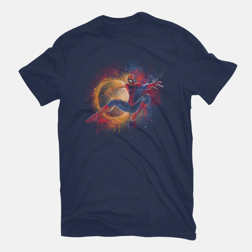 Painting The Spiderverse Graphic T-Shirt in navy, flat-lay product view