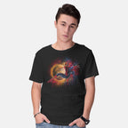 Model wearing black Painting The Spiderverse Graphic T-Shirt
