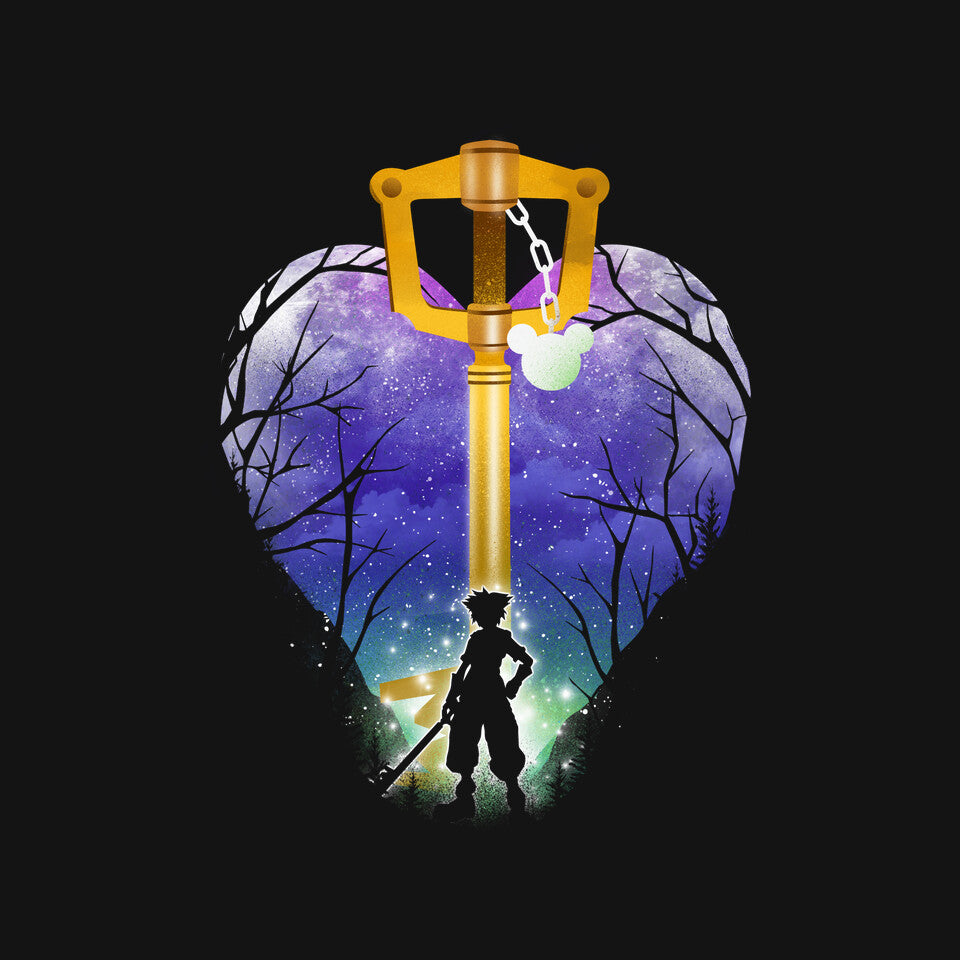 The Keyblade – Gaming Graphic T-Shirt design artwork for black graphic T-shirt