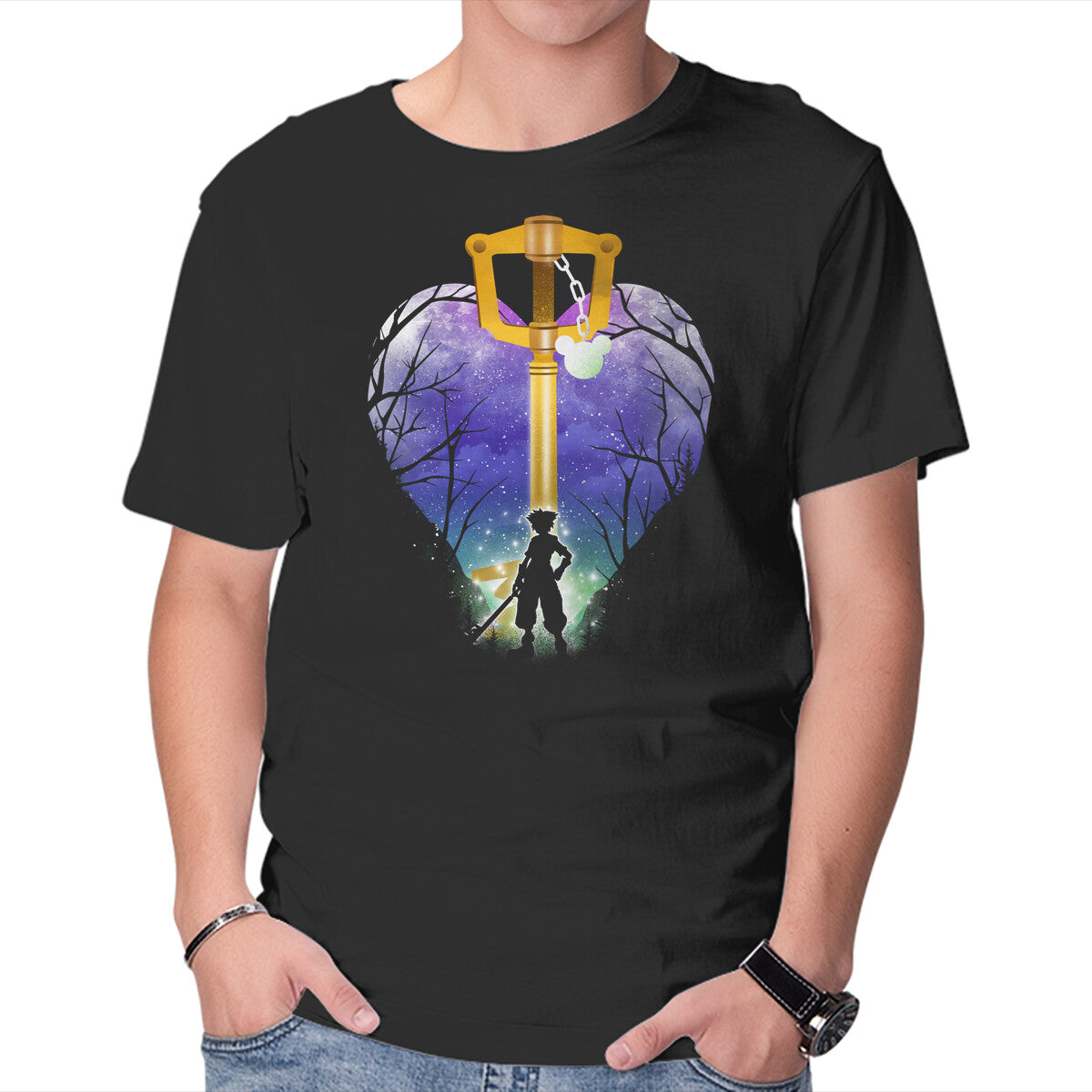 The Keyblade – Gaming Graphic T-Shirt in black, product display